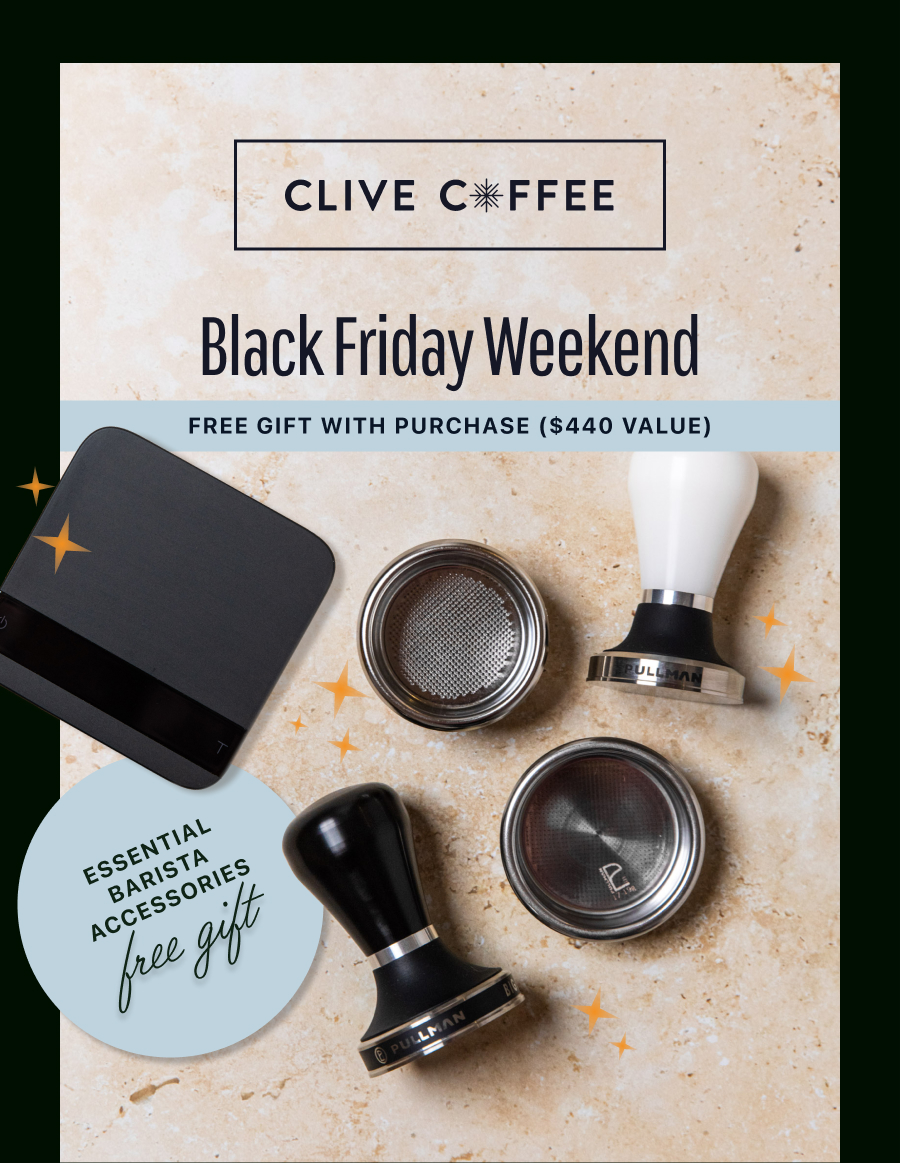 Acaia Lunar espresso scale, Pullman big step tamper and precision basket black friday promotion